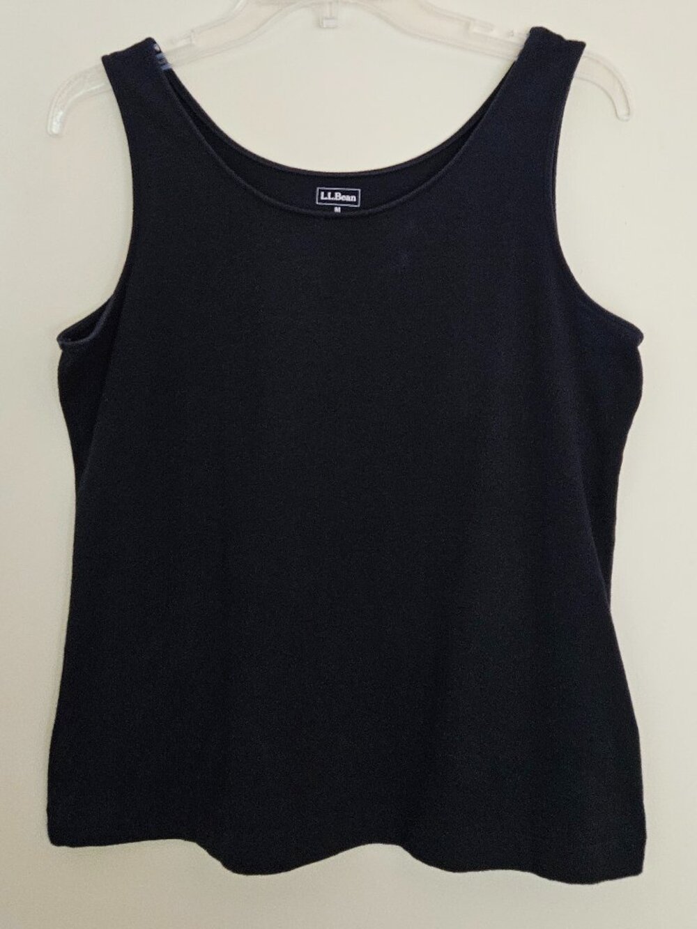 LL Bean Layering Tank Top Size M Black Cotton - Picture 2 of 2